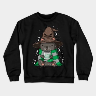 Wizard Neko Drinks Coffee Crewneck Sweatshirt